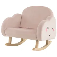 KOMFOTTEU Kindersessel, Kindersofa aus Samt & Schwamm rosa