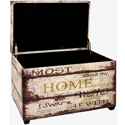 HAKU Möbel Sitztruhe 52922 Motiv Schriftzug Holz 58,0 cm