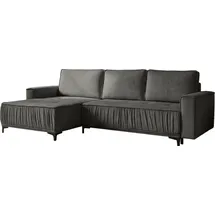 WFL GROUP Ecksofa Samt 4-Sitzer Grau