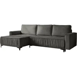 WFL GROUP Ecksofa Samt 4-Sitzer Grau