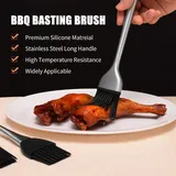 Langer Silikon-backpinsel Für Grill Und Backofen [backpinsel] Mit Edelstahlgriff [grill- Und Gebäckpinsel] Hitzebeständig Bis 230 °c Für Marinaden Und Saucen