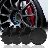 Nabendeckel 56mm, 4 Stück Radnabenkappen OD 56mm ID 53mm, Nabendeckel Auto, Radnabendeckel Felgendeckel Felgenkappen, Abdeckung Nabenmitte, DIY Auto-Nabenkappe für Alle Fahrzeuge (Schwarz)