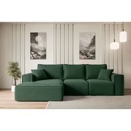 altdecor Ecksofa Cord 2-Sitzer Grün