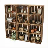 Teramico Holzkiste 40 x 30 x 25 cm 6-tlg. braun