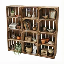 Teramico Holzkiste 40 x 30 x 25 cm 6-tlg. braun