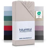 Blumtal Spannbettlaken Blumtal Basics 100% Baumwolle, Baumwolle, Gummizug: Rundum, (1 Stück), Jersey Bettlaken - atmungsaktiv, strapazierfähig und faltenfrei beige 120 cm x 200 cm