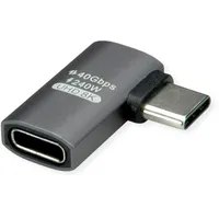 Roline USB4 Gen 3x2 Adapter Typ C ST/BU, Aluminium, 90°, flach, silberfarben