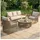 Idimex Outdoor Sofa Set KULO 4-teilig, Champagne – Lounge-Set aus Aluminium mit Rope-Bespannung, Couchtisch mit Glasplatte, inklusive 5 bequemer Kissen, wetterfest für Balkon Terrasse Garten