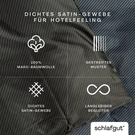 schlafgut Kissenbezug Woven Satin Fade 80 x 80 cm Blau
