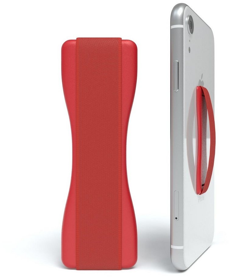EAZY CASE Handy Finger Halterung mit Gummiband Smartphone-Halterung, (Handyhalterung Finger Halter Fingerschlaufe Selfie alle Modelle Rot) rot