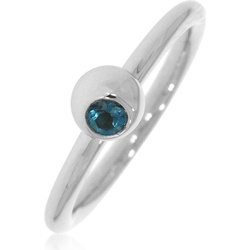Xen, Ring, Ring mit 3 mm Blautopas ca. 0,12 ct. rhodiniert, (56, 925 Silber)