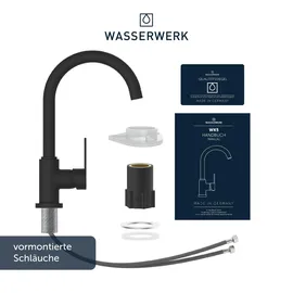 wasserwerk »WK 5, Wasserhahn, Küche, Einhebelmischer«, schwarz