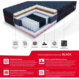 Fdm Taschenfederkernmatratze BLACK 160 x 200 cm H3/H4