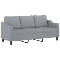 VidaXL 3-Sitzer-Sofa Hellgrau 180 cm Stoff
