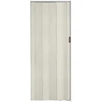 Falttür Schiebetür Lamellentür Nischentür aus Kunststoff Faltwand 84x205cm (Modell 1 Holz gekalkt)