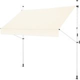 Gartenfreude Klemmmarkise 250 x 120 Sonnenschutz Balkonmarkise Campingmarkise ohne Bohren, gerader Schnitt,