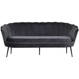 VCM Couch Velours 3-Sitzer Grau