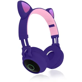 Avizar Kopfhörer mit LED Katzenohren Design Fuchsia