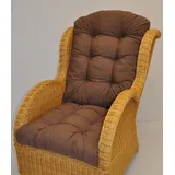 Rattani Sesselauflage Polster Kissen für Rattan Ohrensessel Rattansessel, Dunkelbraun braun