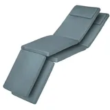 Beautissu 2er Set Luxus Deckchair Auflage LoftLux DC, 175x45x5cm, Taubenblau - Blau