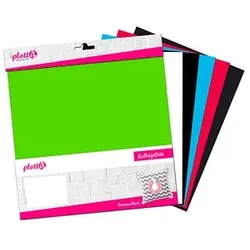 plottiX PremiumFlock Aufbügelfolie farbsortiert Flock-Folie 30,0 x 30,0 cm,  6 St.