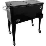 Axi Retro Kühler Schwarz | / Metall 43.00x89.00x92.00 cm Flaschenöffner, Ablassventil, Rollen Freizeit, & Co, Camping, Kühlboxen