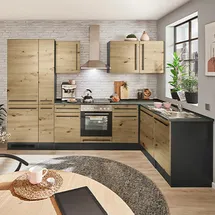 P & B Winkelküche Jazz L-Form 310 cm braun