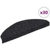 vidaXL Stufenmatten Selbstklebend 30 Stk. Schwarz 65x21x4 cm