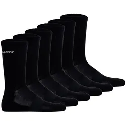 Salomon Unisex Socken, 6er Pack - EVASION CREW, Wandersocken, atmungsaktiv Schwarz 36-38