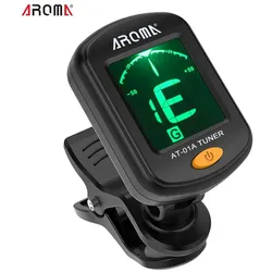 AROMA AT-01A drehbares Clip-on-Tuner-LCD-Display für chromatische Gitarre, Bass, Ukulele, Violine