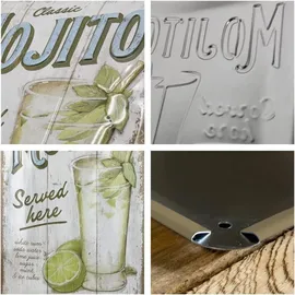 Nostalgic-Art Blechschild, Mojito Served Here – Geschenk-Idee für Bier-Fans, aus Metall, Vintage-Design zur Dekoration, 20 x 30 cm,