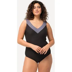 Damen Badeanzug Struktur Softcups gekreuzte Rückenträger schwarz 42
