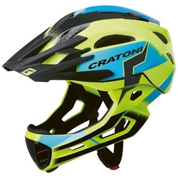 Cratoni Fahrradhelm C-Maniac Pro Fullfacehelm Downhill Freeride mit abnehmbarem Kinnbügel und Visier gelb L/XL (58-61 cm)