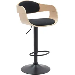 CLP Barhocker Kingston natura/schwarz/Stoff