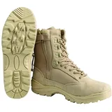 Mil-Tec Tactical Boot mit YKK® Zipper • Militärstiefel Herren • Als Outdoor Boot, Arbeitsstiefel, Wanderstiefel, Einsatzstiefel • Atmungsaktiv & angenehmer • Khaki, Größe: EU 37 - 37 EU