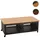 MCW Couchtisch MCW-N28, Sofatisch, Rollen 2 Fächer, 3D-Struktur Industrial Retro Metall Holz 45x120x60cm ~ schwarz, natur