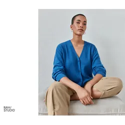 Nah/Studio Cardigan - recycelte Wolle/ Cashmere - Gr. XL - blau