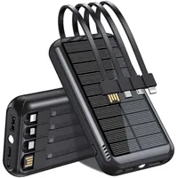 Roboparts Solar Powerbank LS42-20000mAh Handy-Solarladegerät mit USB Kabeln für Camping und Outdoor (20 mAh), Powerbank