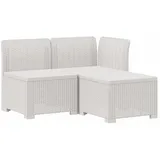 vidaXL 3-Sitzer Garten Sofa 0 x 0 x 0 cm Weiß