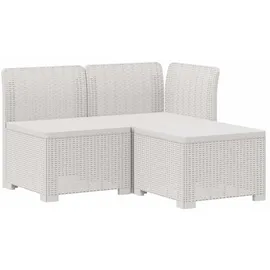 vidaXL 3-Sitzer Garten Sofa 0 x 0 x 0 cm Weiß