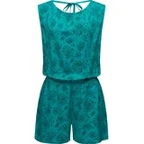 Ragwear Jumpsuit Zella schicker, kurzer Damen Overall mit floralem Print blau XXL (44)