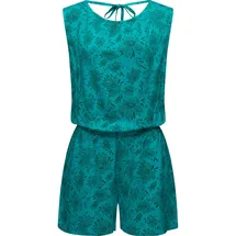 Ragwear Jumpsuit Zella schicker, kurzer Damen Overall mit floralem Print blau XXL (44)