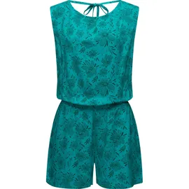 Ragwear Jumpsuit Zella schicker, kurzer Damen Overall mit floralem Print blau XXL (44)