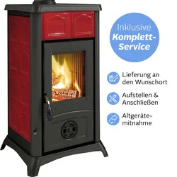 Kaminofen LA NORDICA "»Gemma Bordeaux«", schwarz, Kaminöfen, Wunschort Lieferung