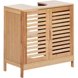 Beliani Waschbeckenunterschrank 60 x 60 x 30 cm Hellbraun