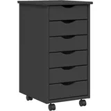 vidaXL Rollschrank mit Schubladen MOSS Grau Massivholz Kiefer