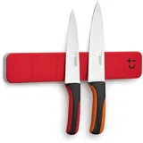 Messer Magnetleiste/Magnet Messerhalter Messerleiste Soft Touch - 30 cm, verschieden Farben - bietet genug Platz um 5 Messer daran zu befestigen, Farbe:rot