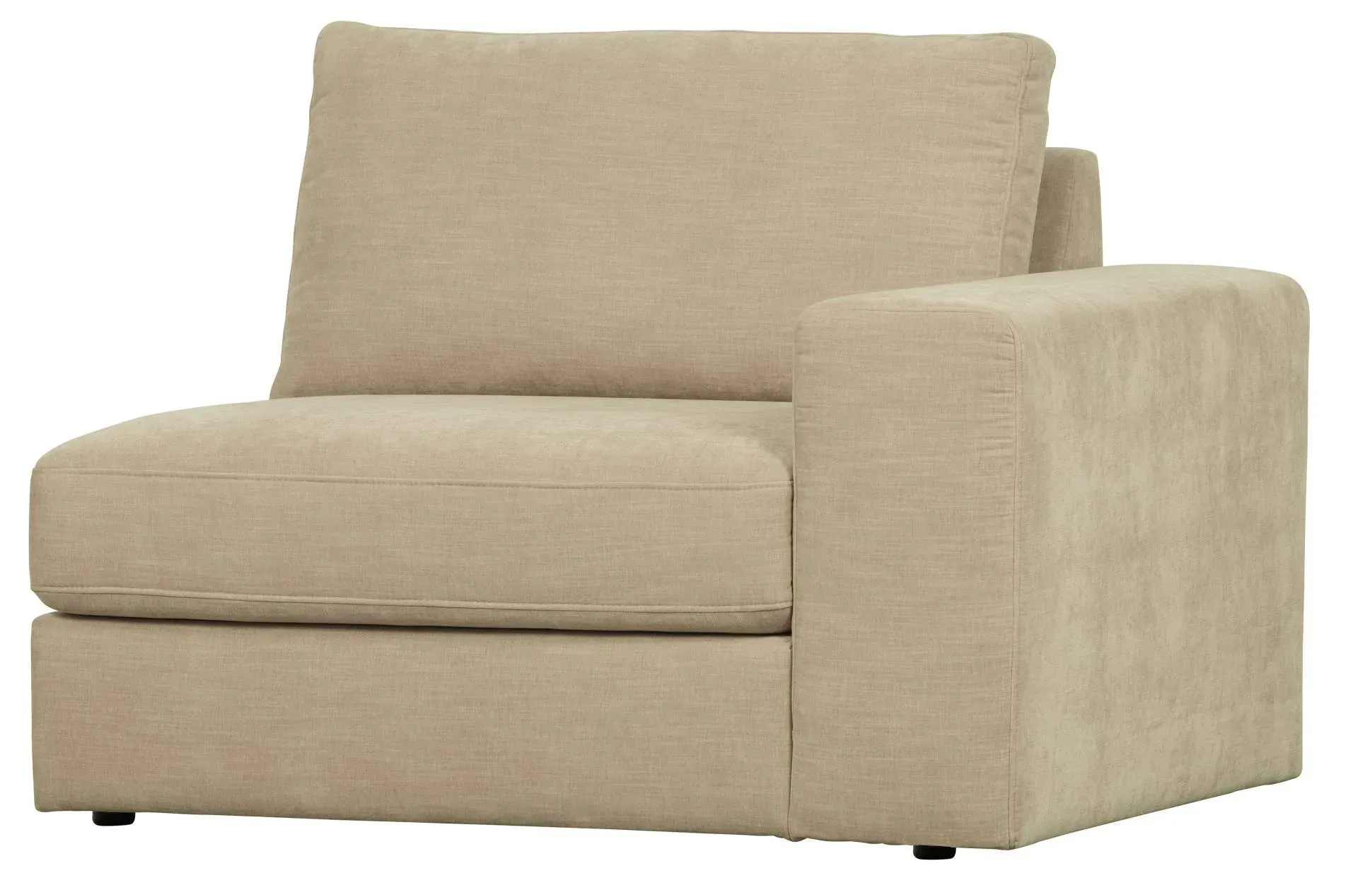 Modulsofa Family 1-Seat Element rechts, weicher Webstoff, modern, Sand – flexibel erweiterbar