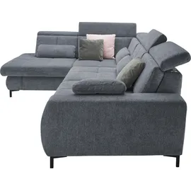 Set One by Musterring Ecksofa "SO 3400 Sitzhöhe 47cm oder 49cm, Sitztiefe verstellbar, B/T 317/220 cm", blau (famosa navy), B:317cm H:84cm T:220cm, 100% Polyester, SET ONE BY MUSTERRING, Sofas, Ecksofa, Kaltschaumpolsterung, Flachgewebe, whlw. mit Funktionen, Sitzhöhe 47