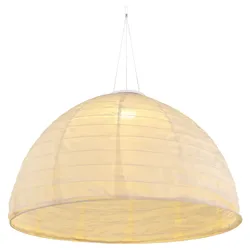 LED Pendelleuchte Solarlampe Außenleuchte Hängelampe weiß Garten, Leinen Kunststoff, Akku, 1x LED warmweiß, DxH 40x30 cm